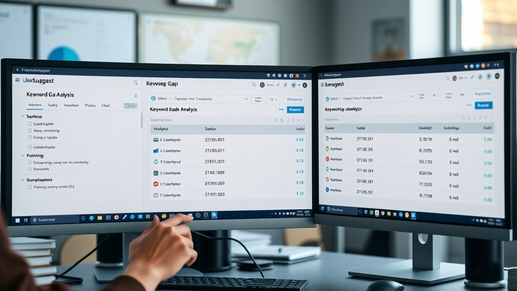 UberSuggest tool screen showing competitor keyword gap analysis results for AI visibility