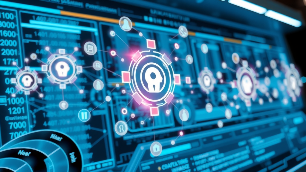 Futuristic integration of AI tools and agents over holographic dashboard: connecting icons, glowing data streams, theme: ai agent, ai tools, reflex agent, workflow automation.