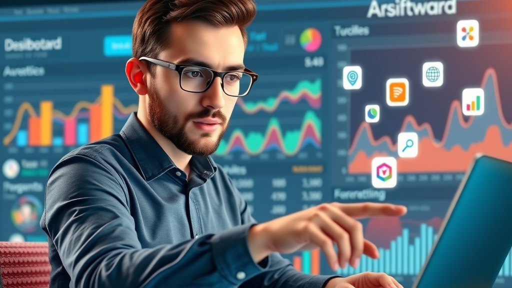 Digital dashboard highlighting top AI tools for lead generation, social media, and customer service, reviewed by a business owner.