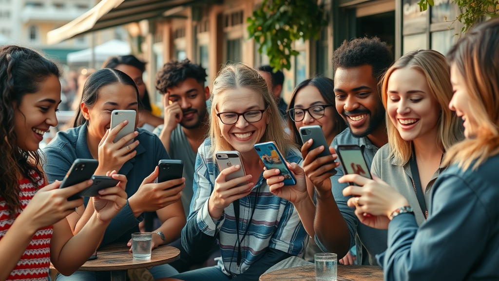 Diverse creators sharing and reacting to posts on social media for brand discovery - social media as a search engine