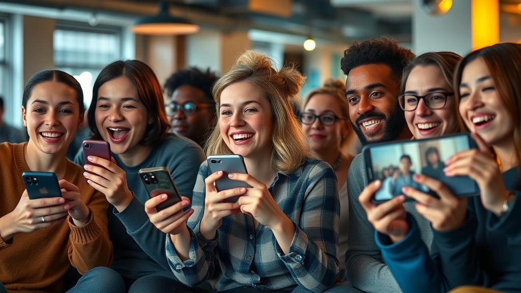 engaged diverse audience watching viral videos boosting video watch time