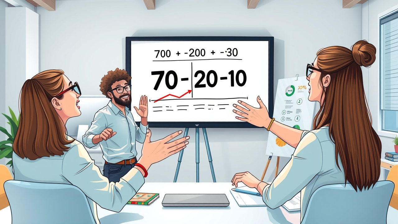 Innovative marketing team applying 70-20-10 budget allocation for paid advertising trends