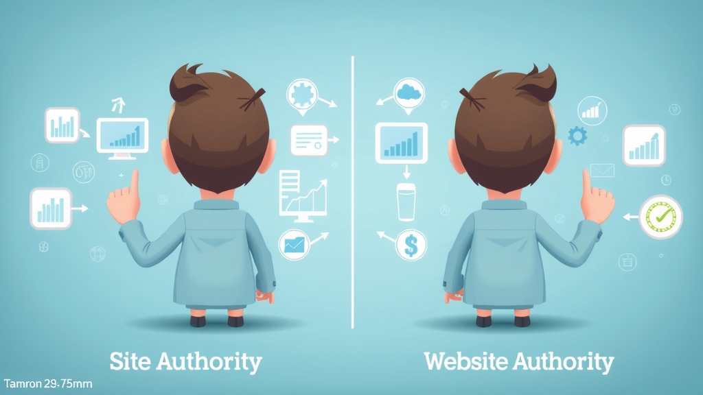 comparison of site authority, domain authority, and website authority with digital data points
