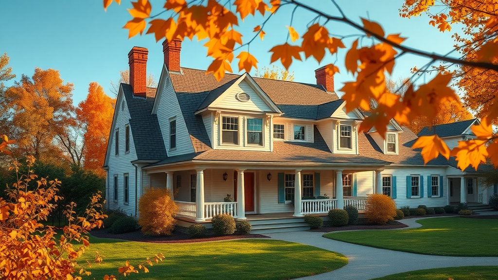 Classic New England home with pristine roof