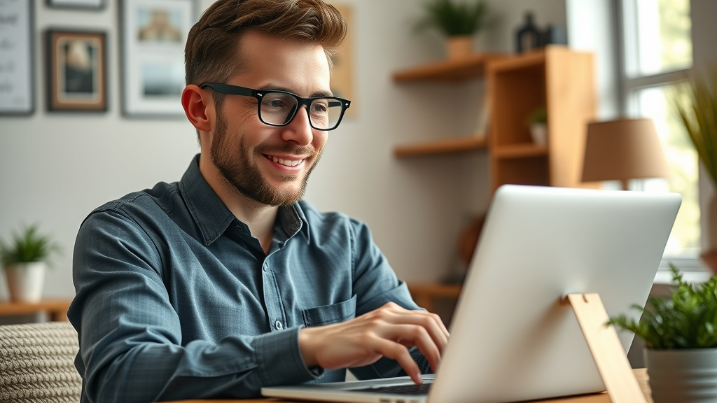 Small business owner enthusiastically reviewing improved building comments on Meta ads in Meta Ads Manager