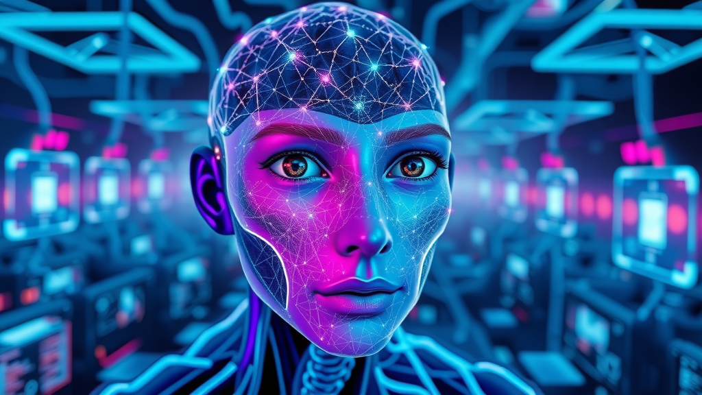 Visual representation of AI neural pathways driving content creation 2025 algorithms