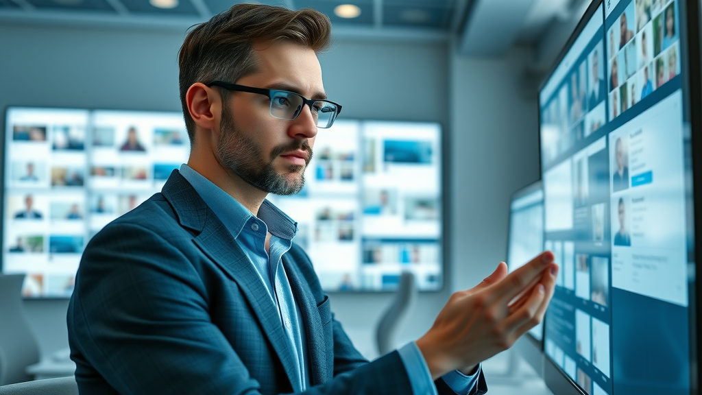 ugc content professional marketer analysing social media user generated content dashboard