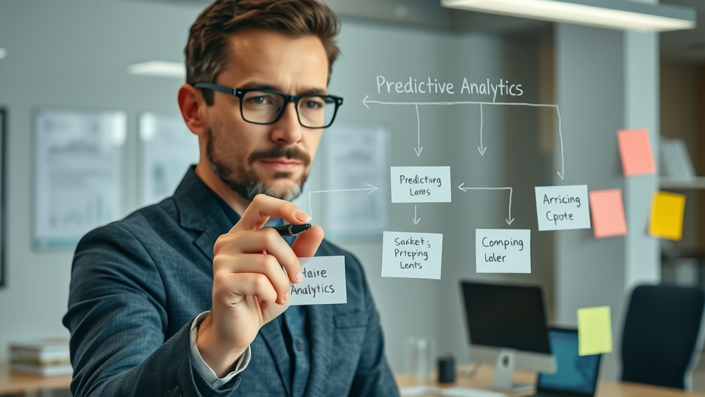 marketer mapping predictive analytics model workflow for digital marketing campaign