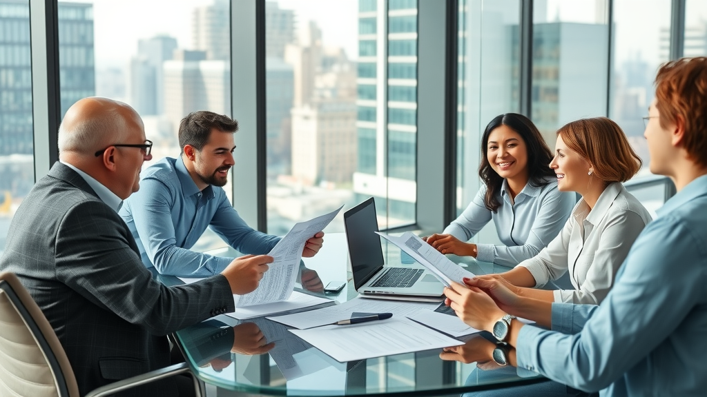 Marketing team collaborating in a boardroom illustrating building trust in advertising