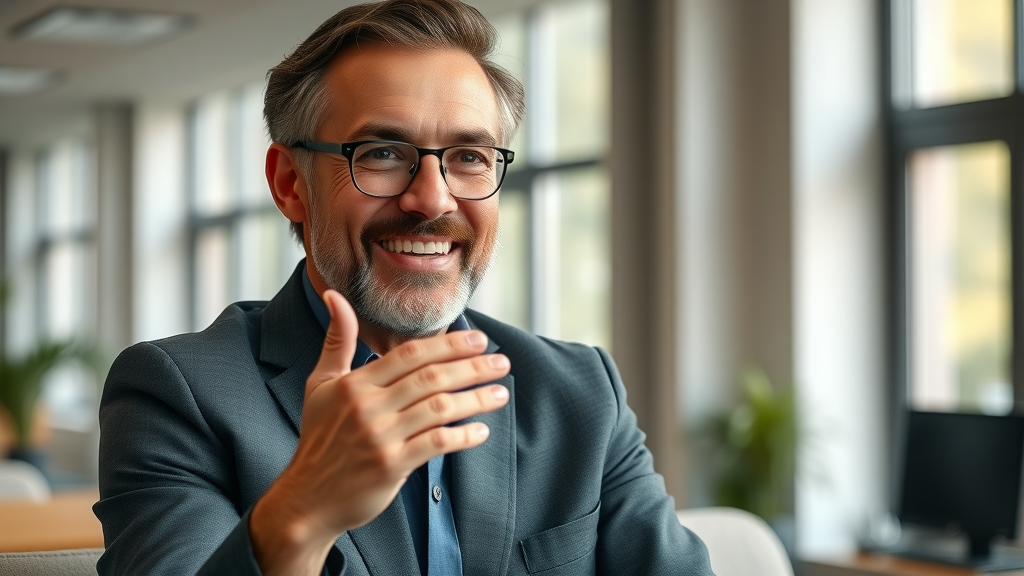 Authentic business owner providing a heartfelt testimonial to build trust in advertising