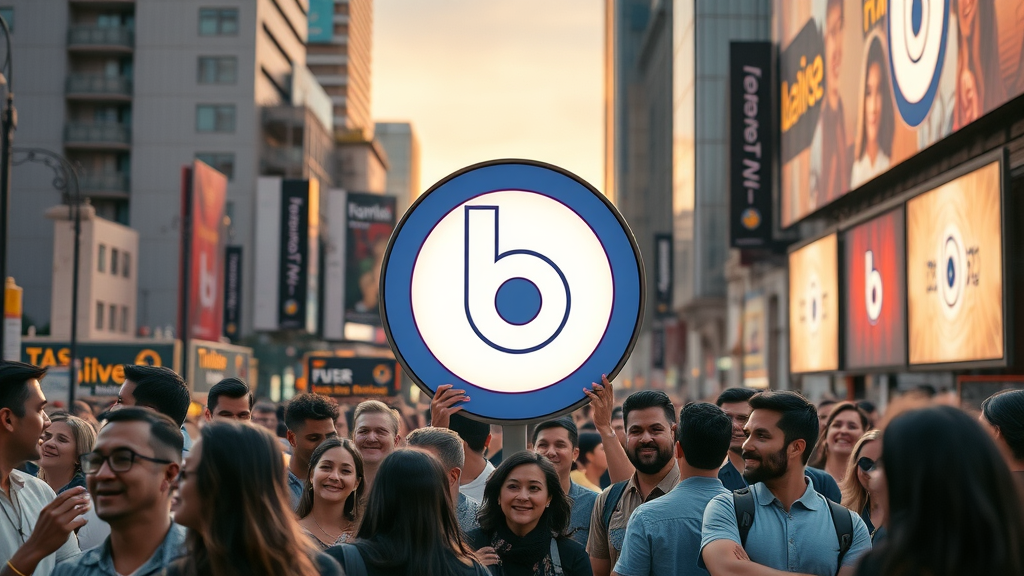 Influential brand logo with engaged audience illustrating the power of brand recognition online over mere traffic volume