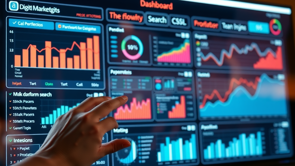 AI content recommendations marketing dashboard showing multi-platform search data analytics