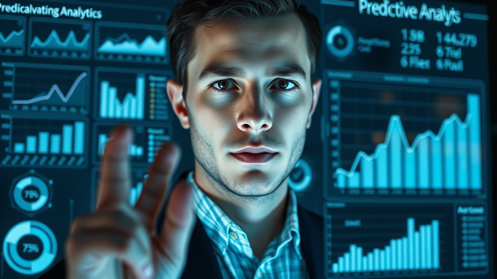 predictive analytics dashboard showing digital marketing data and predictive models