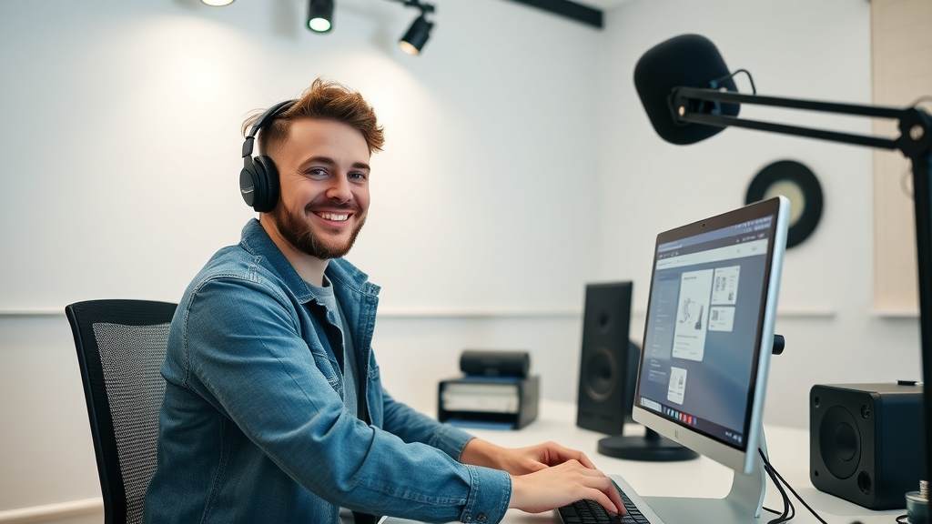 Starting a podcast 2025 - podcaster uploading episodes on distribution platforms