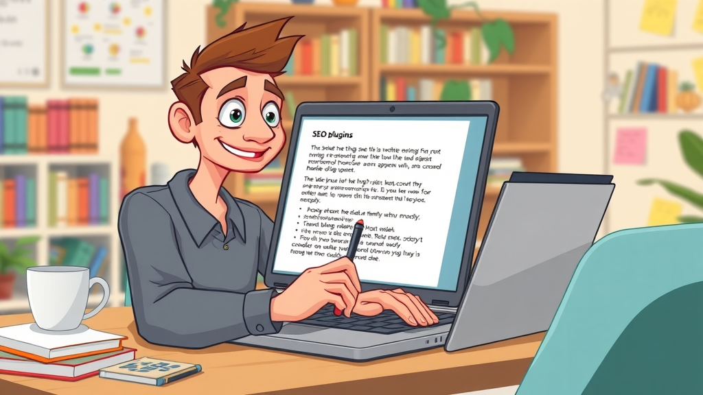 Motivated writer creating a high-quality blog post with SEO plugins for quality content to rank higher on Google
