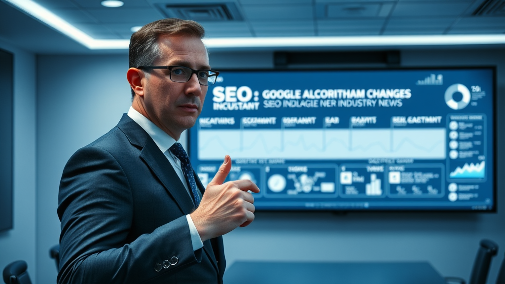 Expert SEO consultant explaining Google algorithm changes for higher ranking