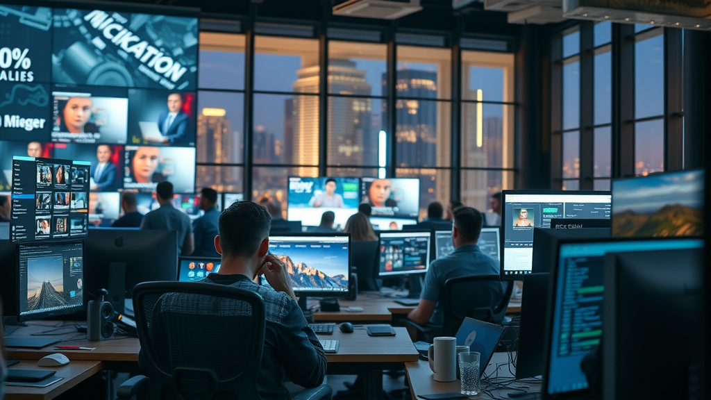 bustling digital content landscape with creators focusing on video watch time