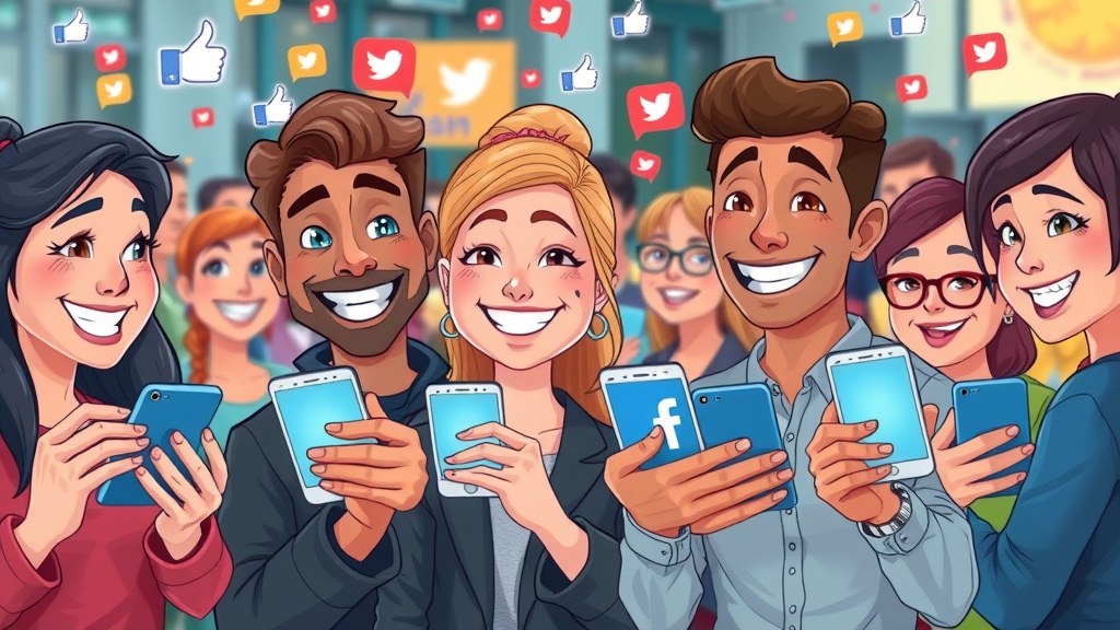Social proof in ads: Users engaging with social media ads on smartphones with positive reactions