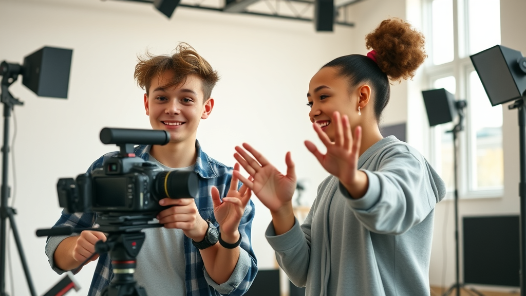Creative team recording engaging TikTok content emphasizing quality and retention for going viral without followers