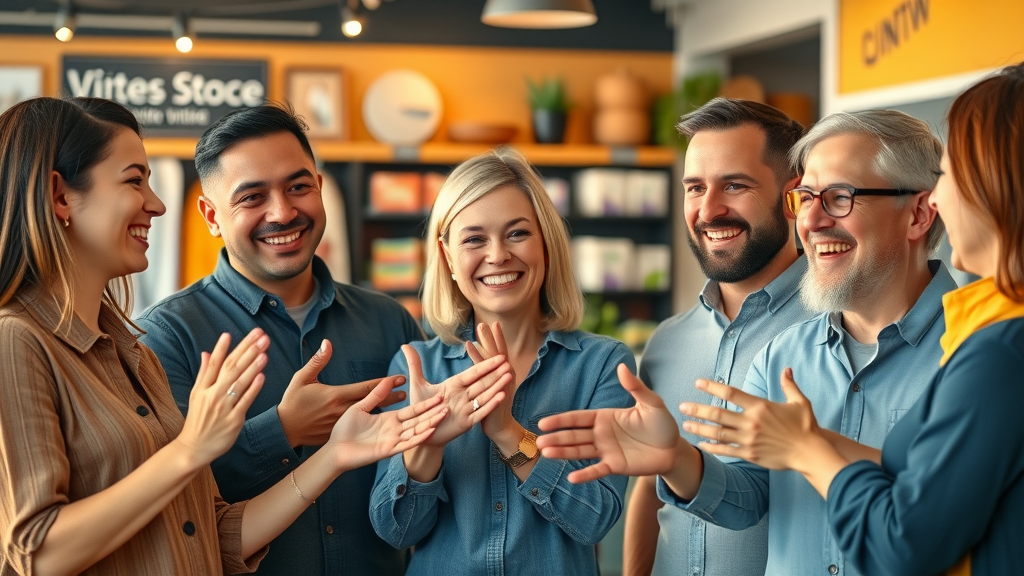 Social proof in ads: Happy customers providing video testimonials enhancing brand trust