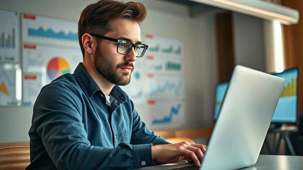 digital marketer analyzing SEO analytics for lead generation