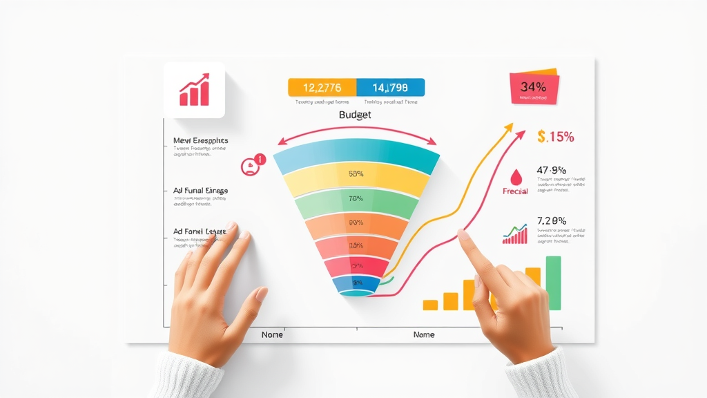 Detailed infographic chart illustrating budget allocation and funnel conversion rates in scaling paid ads