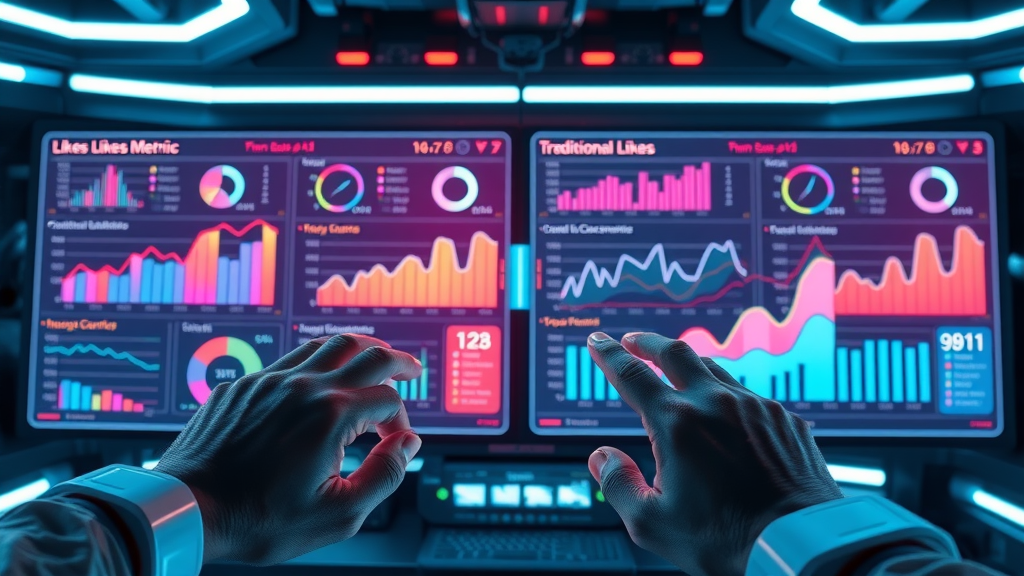 Analytics dashboard comparing Meta combine likes and comments metrics