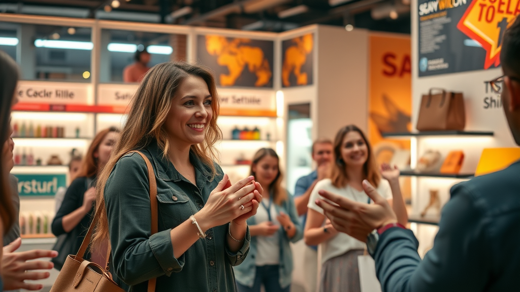 Social commerce trends live shopping event with influencer showcasing products engaging audience