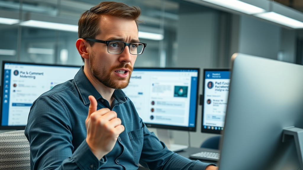 Digital marketer managing Facebook ad comments and moderation tools for effective building comments on Meta ads