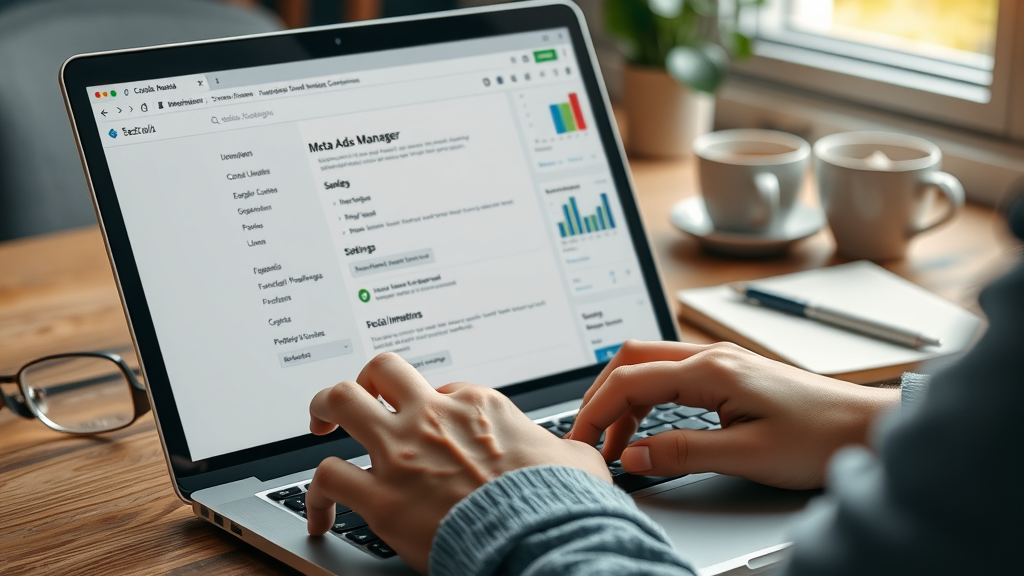 Social proof in ads: Enabling social information settings in Meta Ads Manager on laptop