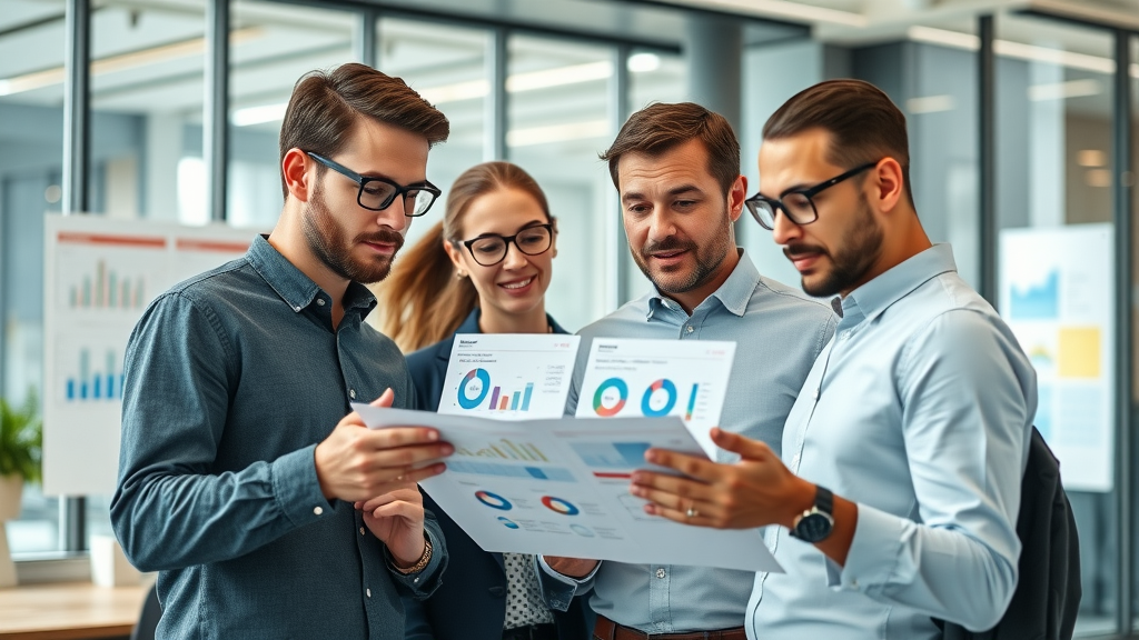 marketing team using predictive analytics tools in digital marketing to analyze dashboards