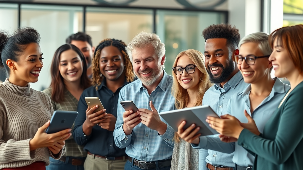 Diverse customers sharing video testimonials as proof in advertising
