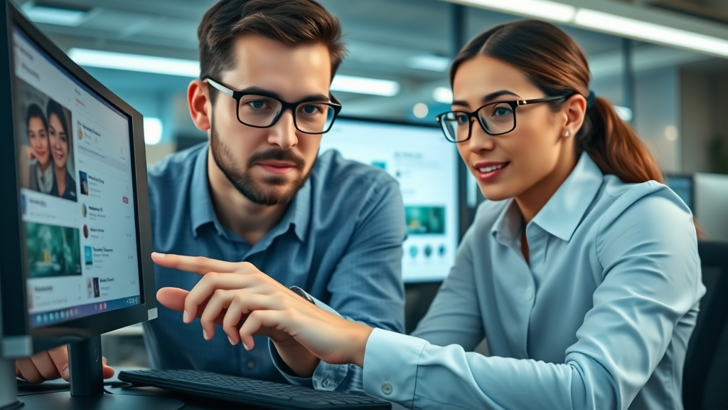 Marketing team using comment moderation tools to manage Meta ads comments effectively