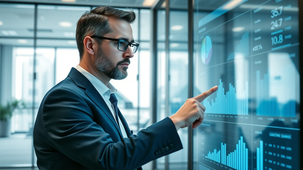 Business manager tracking ROI and metrics for digital marketing channels for small business effectiveness