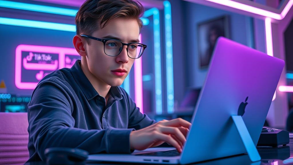 digital marketer editing vertical tiktok video marketing social media