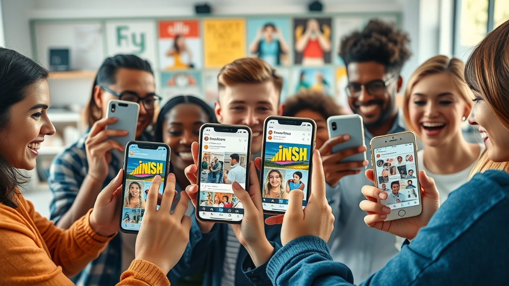 Instagram stories marketing scene showing colorful interactive story content with product stickers, polls, and a diverse group of engaged users. how to use instagram stories to drive sales
