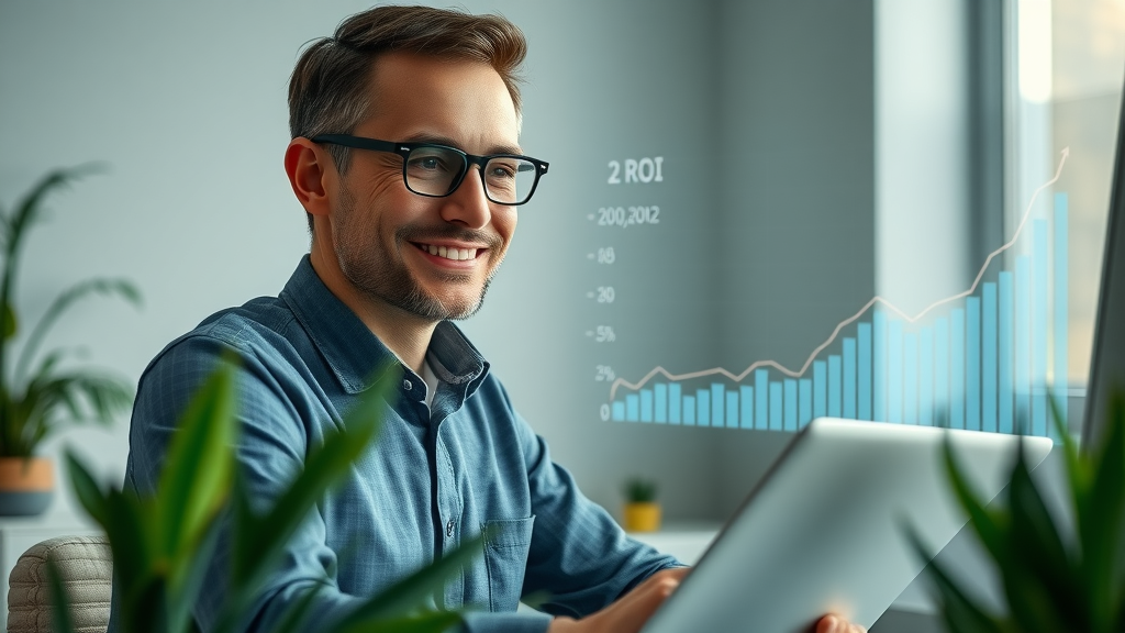 Financial dashboard showing ad spend, ROI, and growth metrics analytics