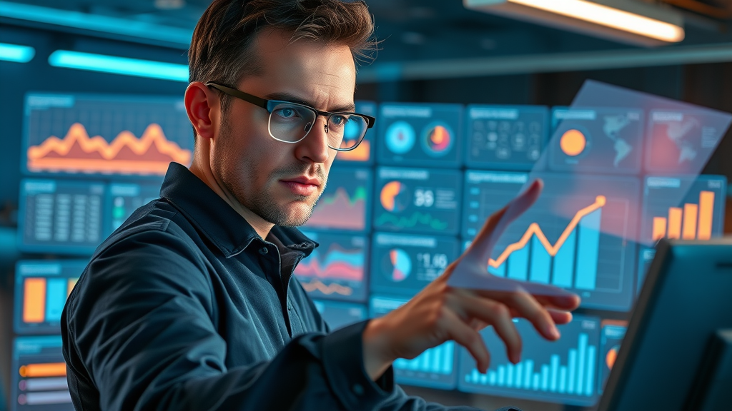 Technician setting up Google Analytics dashboard for social media ad tracking