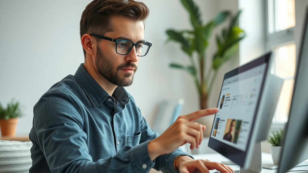 Business owner editing Google Business Profile contact info and service areas on computer