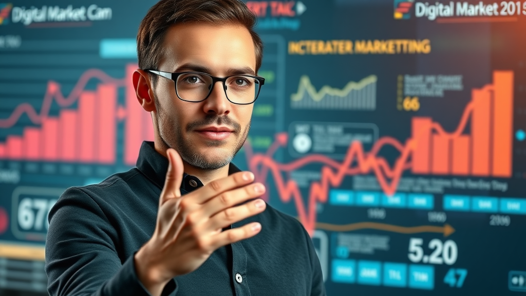 digital marketer showing digital marketing strategies for small businesses on infographic