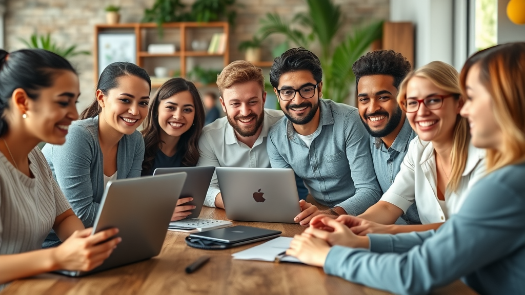 Team promoting website traffic via social media and organic search