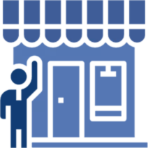 business owner in front of a store