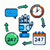 Icon representing AI-driven communication for automatic follow-ups and appointments.